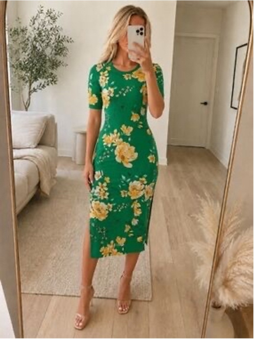 G.I.L.I. Floral Maxi Dress with Slits and Mini Skirt Liner Size M